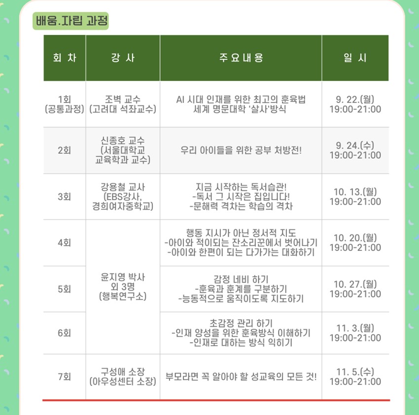 3.『예천 아이사랑 학부모대학 』2기 개강 안내